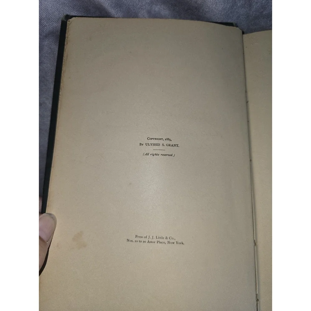 PERSONAL MEMOIRS OF U.S, GRANT VOL. 1 VINTAGE 1885 PUB BY CHARLES L WEBSTER CO